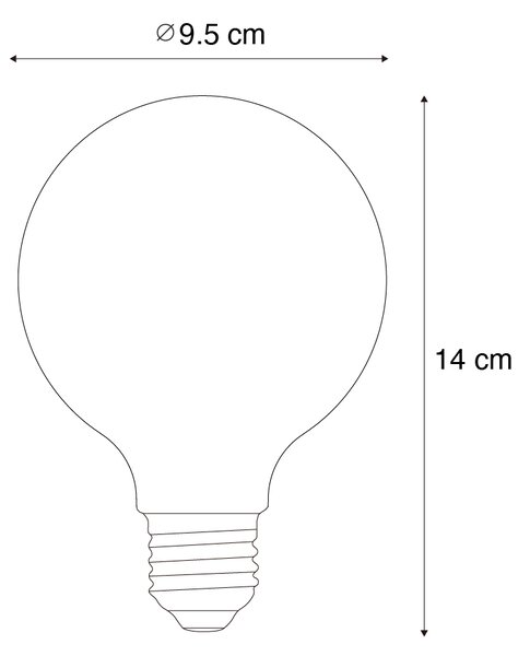 Chytrá stmívatelná LED žárovka E27 G95 4,9W 320 lm 2500K Zigbee
