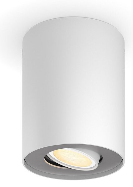 Stropní Lampa Philips Hue, Philips Hue Pillar, stmívatelné, Bílá, Obývací pokoj, Kov, Moderní