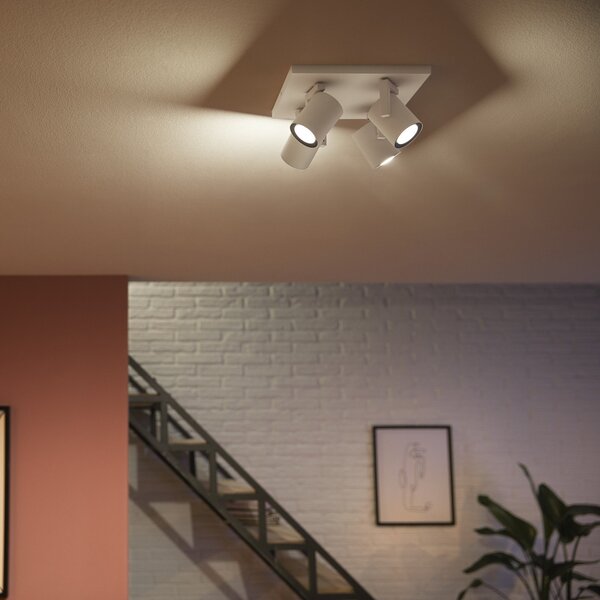 Stropní Lampa Philips Hue, Argenta, stmívatelné, Bílá, Obývací pokoj, Kov, Moderní