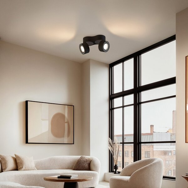 Stropní Lampa Arcchio, Rotari, stmívatelné, Černá, Obývací pokoj, Hliník, Moderní