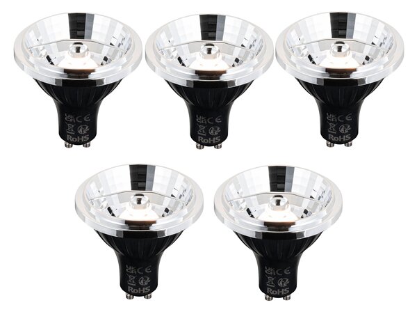 Sada 5 ks Chytrá stmívatelná LED žárovka GU10 AR70 6W 500lm 2200-6500K