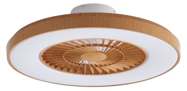 Teleo LED Stropní ventilátor CCT Dřevo - Lindby Lindby, Teleo, stmívatelné, Dřevo, Obývací pokoj, Plast, Moderní