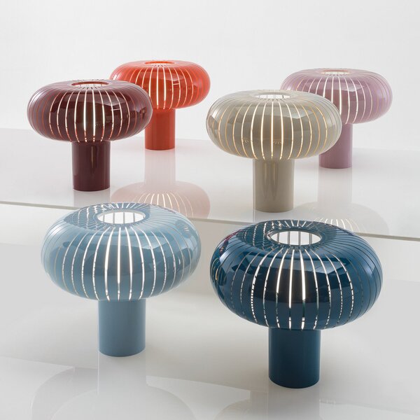 Stolní lampa Kartell, Teresa, stmívatelné, Oranžová, Obývací pokoj, Plast, Design