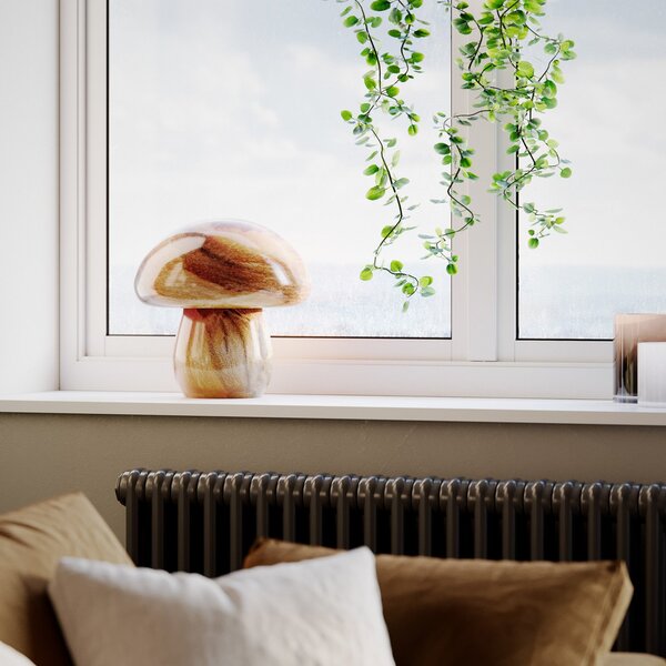 Stolní lampa By Rydéns, Mira Mushroom, Hnědá / Rezavá, Obývací pokoj, Sklo