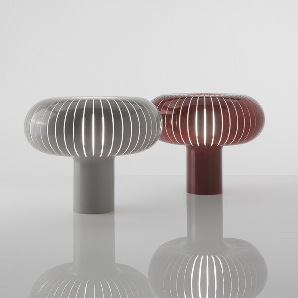 Stolní lampa Kartell, Teresa, stmívatelné, Šedá, Obývací pokoj, Plast, Design