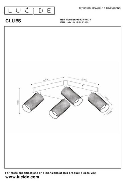 Lucide L099391431 bodové stropní svítidlo CLUBS GU10