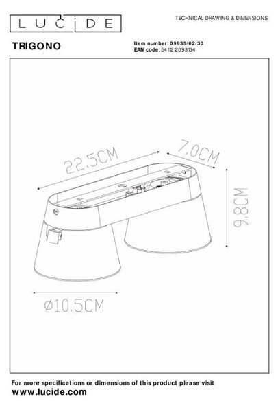 Lucide L099350230 bodové stropní svítidlo TRIGONO GU10