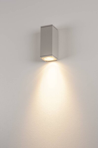 LA 229524 Nástěnné svítidlo THEO WALL OUT, hranaté, stříbrošedé, GU10, max. 35 W - BIG WHITE (SLV)