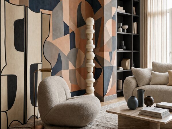 FUGU Luxusní geometrická designová tapeta abstraktní tvary – Silent Arch Materiál: Digitální eko vlies - klasická tapeta nesamolepicí