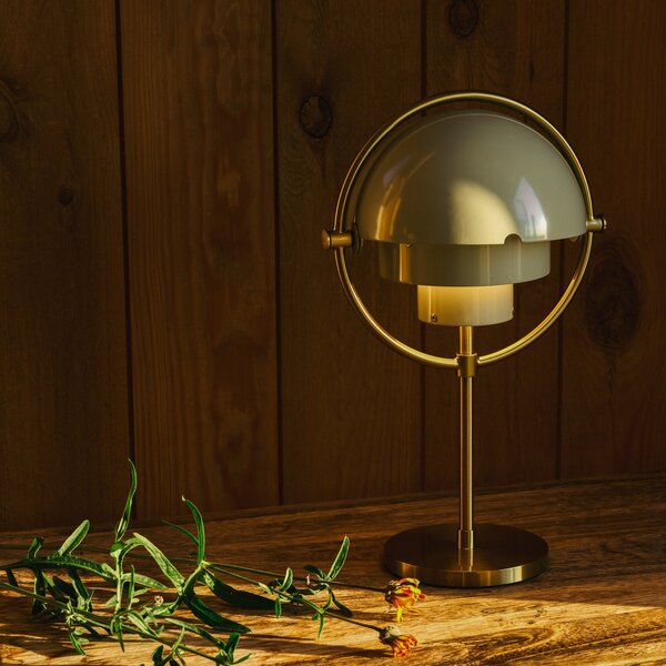 Stolní lampa GUBI, Multi-Lite, stmívatelné, Zlatá / mosazná, Obývací pokoj, Kov, Design