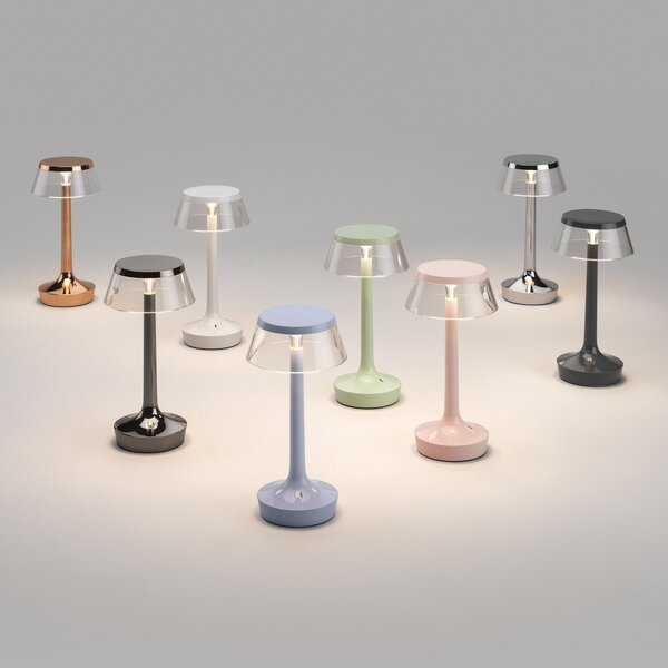 Stolní lampa FLOS, Bon jour unplugged, stmívatelné, Šedá, Chodba, Plast, Design