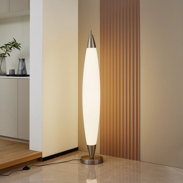 Stojací Lampa Lucande, Tarell, stmívatelné, Bílá, Obývací pokoj, Plast, Moderní