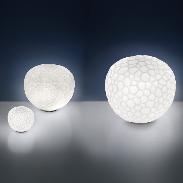 Stolní lampa Artemide, Meteorite, stmívatelné, Bílá, Obývací pokoj, Sklo, Design