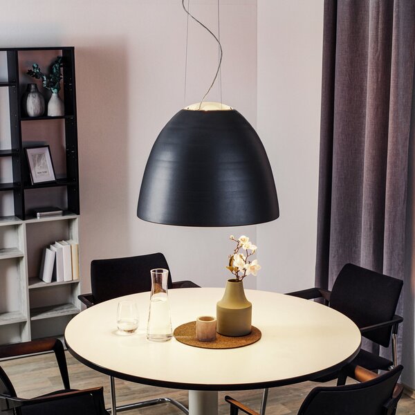 Závěsná svítidlo Artemide, Nur, stmívatelné, Černá, Obývací pokoj, Kov, Design