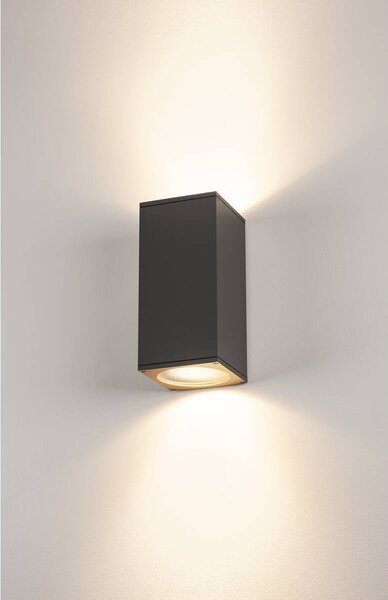LA 229575 Nástěnné svítidlo BIG THEO UP/DOWN OUT, hranaté, antracit, ES111, max. 2x75 W - BIG WHITE (SLV)