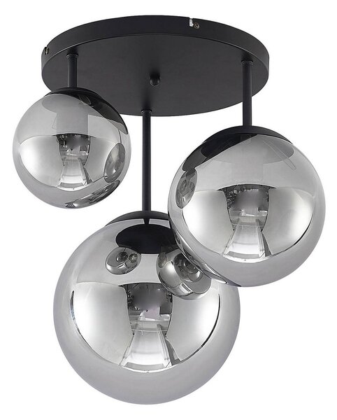 Stropní Lampa Lindby, Teeja, stmívatelné, Šedá, Obývací pokoj, Sklo, Moderní