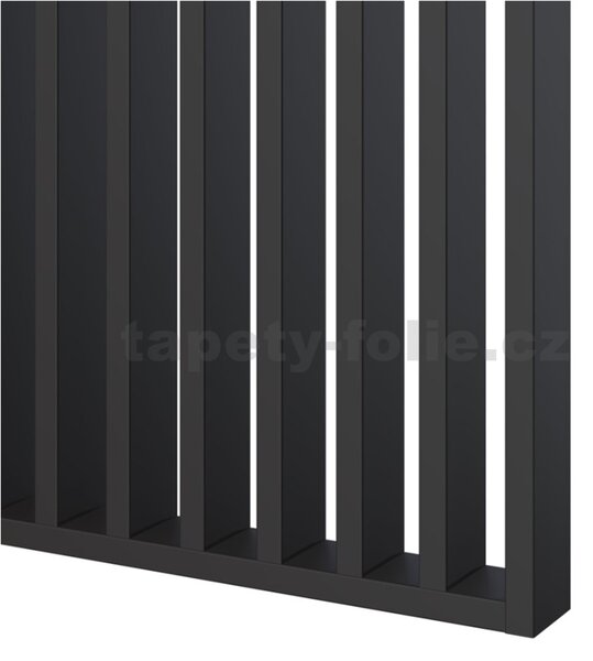 Předělovací panely, černá mat 3D lamely, rozměr 2750 x 580 x 65 mm, IMPOL TRADE