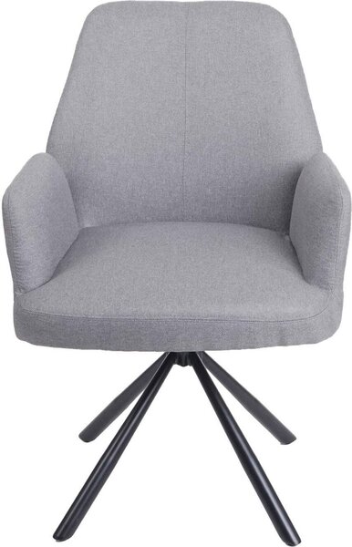 Jídelní židle HWC-H71, kuchyňská židle polohovací židle, otočná automatická poloha látka/textil ocel světle šedá