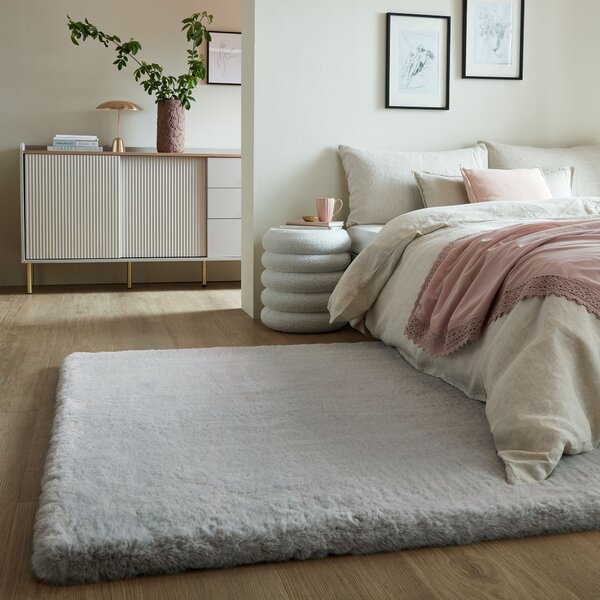 Flair Rugs, Kusový koberec Ivy Faux Fur Grey, 160x230, šedá, ložnice