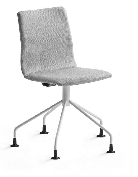 AJ Produkty Konferenční židle OTTAWA, podnož pavouk, stříbrně šedý potah, bílá