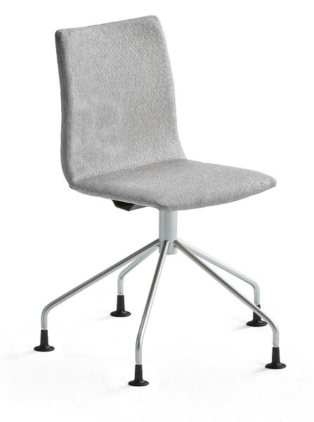 AJ Produkty Konferenční židle OTTAWA, podnož pavouk, stříbrně šedý potah, šedá