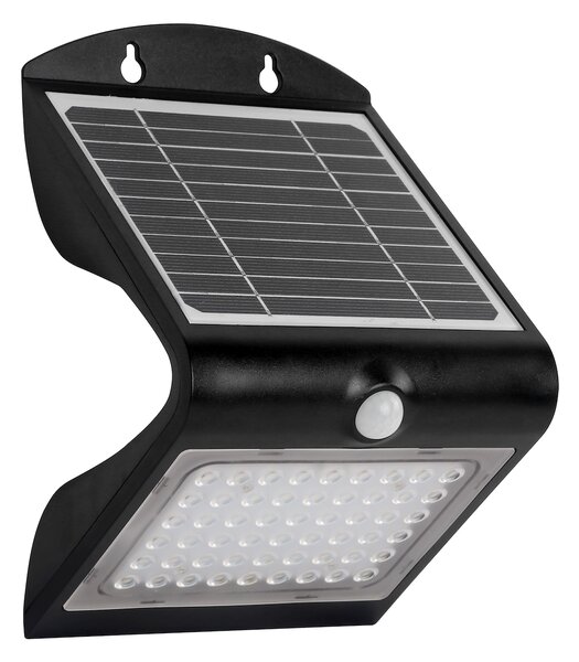 Exteriérové ​​solární nástěnné LED svítidlo Butterfly, 1x LED 3,2w, černá, pohybový senzor