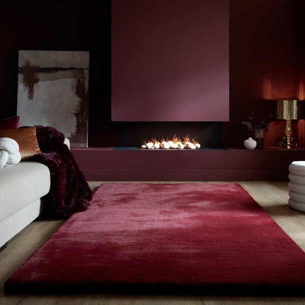 Flair Rugs, Kusový koberec Ivy Faux Fur Red, 160x230, červená, ložnice