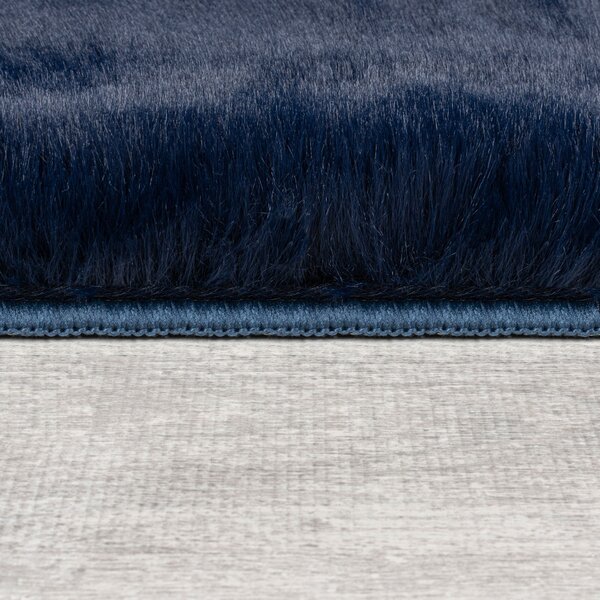 Flair Rugs, Kusový koberec Ivy Faux Fur Navy, 120x170, modrá, ložnice