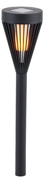 Exteriérové ​​solární svítidlo Flame, 1x černé plastové stínítko