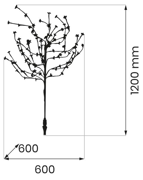 Solární LED stromek Tree, 0,1w, 3000k, RGB