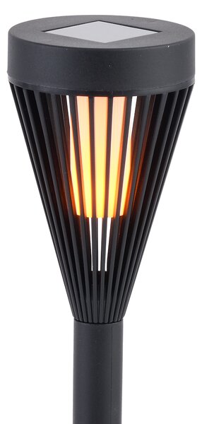 Exteriérové ​​solární svítidlo Flame, 1x černé plastové stínítko