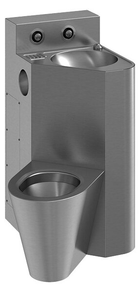 Sanela - WC s umyvadlem do rohu, WC na zemi vlevo, servisní otvor