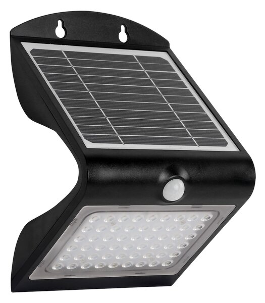 Exteriérové ​​solární nástěnné LED svítidlo Butterfly, 1x LED 3,2w, černá, pohybový senzor