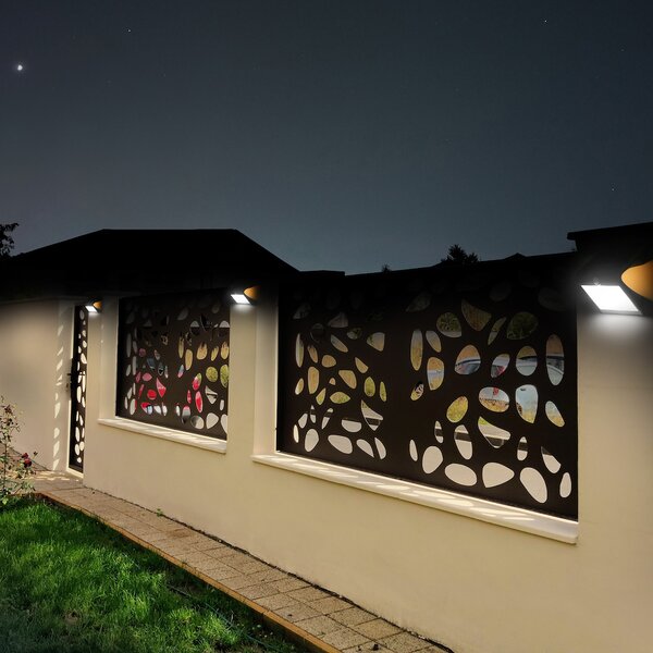Exteriérové ​​solární nástěnné LED svítidlo Butterfly, 1x LED 3,2w, černá, pohybový senzor