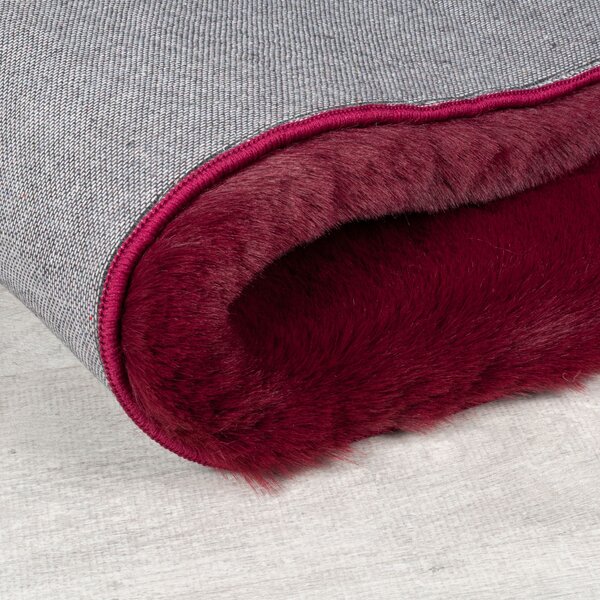 Flair Rugs, Kusový koberec Ivy Faux Fur Red, 160x230, červená, ložnice