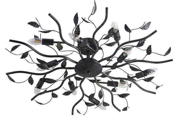 Stropní lampa Lindby, Yos, stmívatelné, Černá, Ložnice, Kov, Florentinský