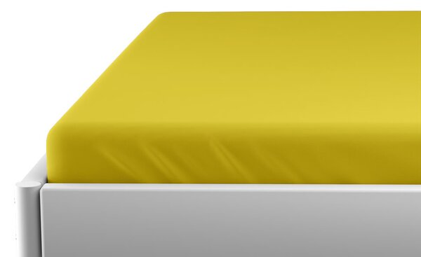 Jersey prostěradlo do dětské postýlky žluté 70 x 140 cm