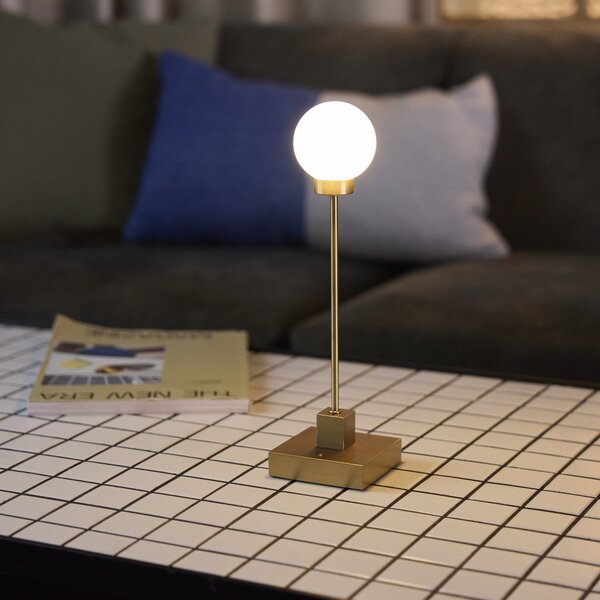 Stolní lampa Northern, Snowball, stmívatelné, Zlatá / mosazná, Obývací pokoj, Kov, Design