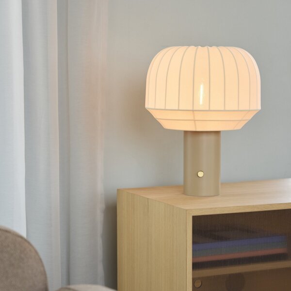 Stolní lampa Northern, Tradition, stmívatelné, Bílá, Obývací pokoj, Tkanina / Textil, Design