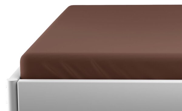Jersey prostěradlo do dětské postýlky EXCLUSIVE tmavě hnědé 60 x 120 cm