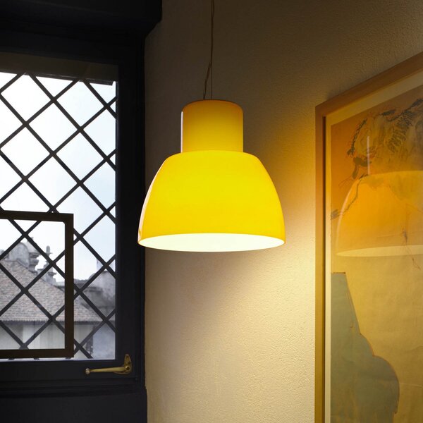 Závěsná svítidlo Nemo Lighting, Lorosae, stmívatelné, Žlutá, Obývací pokoj, Sklo