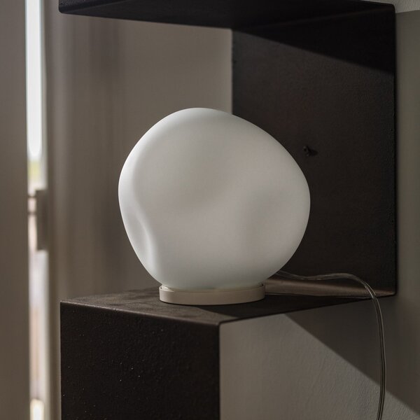 Stolní lampa Foscarini, Hoba Midi, Bílá, Obývací pokoj, Sklo, Design