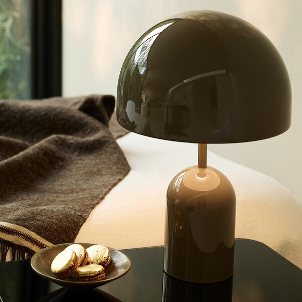 Stolní lampa Tom Dixon, Bell, stmívatelné, Šedá, Obývací pokoj, Kov, Design