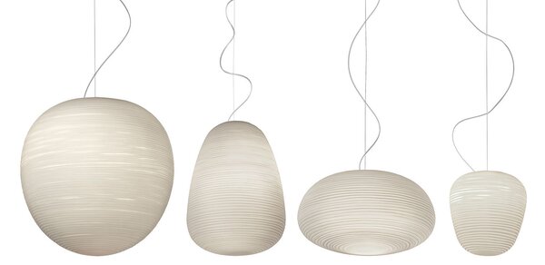 Závěsná svítidlo Foscarini, Rituals 3, stmívatelné, Bílá, Obývací pokoj, Sklo, Design