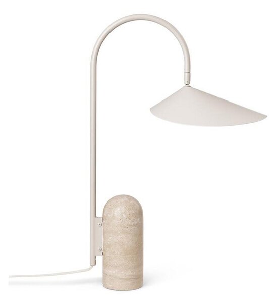 Stolní lampa ferm LIVING, Arum, Béžová, Obývací pokoj, Mramor, Design