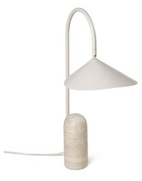 Stolní lampa ferm LIVING, Arum, Béžová, Obývací pokoj, Mramor, Design