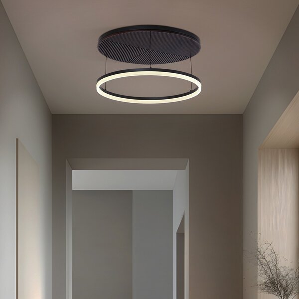 Stropní Lampa Lucande, Orven, stmívatelné, Černá, Obývací pokoj, Kov, Moderní