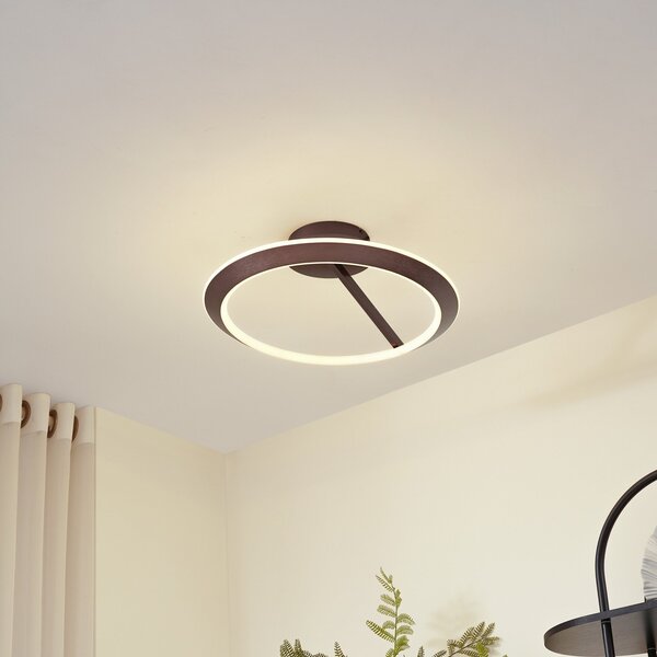 Stropní Lampa Lucande, Eldra, stmívatelné, Hnědá / Rezavá, Obývací pokoj, Kov, Moderní