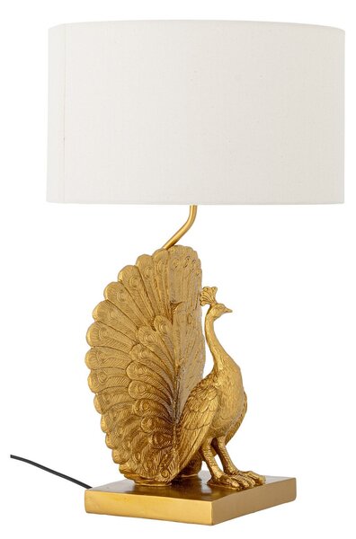 Stolní lampa Bloomingville, Peacock, Zlatá / mosazná, Obývací pokoj, Plast