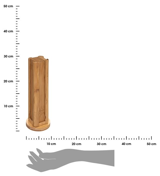 Dřevěný otočný stojan na kávové kapsle Wood, 10x10x29 cm